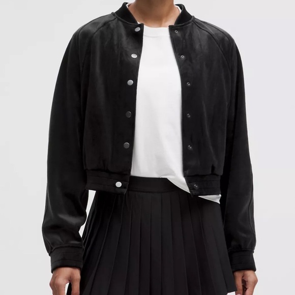 Lululemon Black Velvet Jacket Scuba | Lululemon Jacket | Black Velvet Jacket - Picture 1 of 10